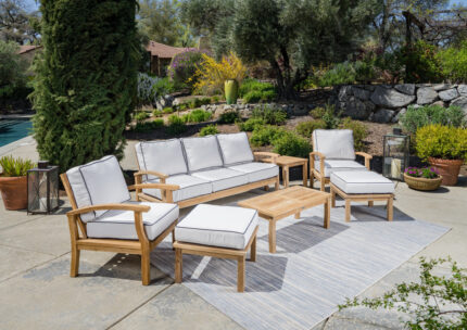 Indonesian Teak 7pc Sofa Set with Sunbrella® Cushions