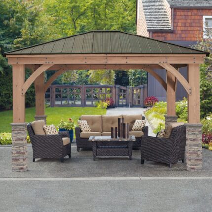 12 x 14 Gazebo with Faux Stone