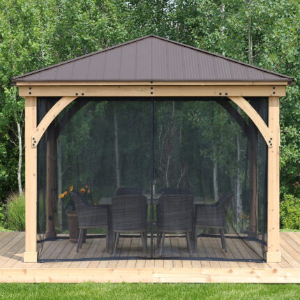 12 x 12 Meridian Gazebo with Mesh Screen (Assembly Included)