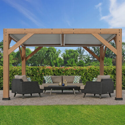 13 x 11 Wood Room With Louvered Roof (Assembly Included)